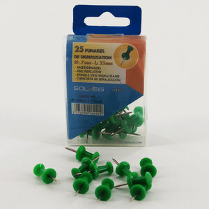 25 punaises 7mm - vertes