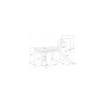 Lit mezzanine 90x200 avec toboggan + echelle + rideau + tour et tunnel gris etoile