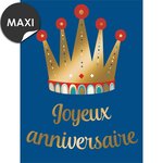 Grande carte anniversaire couronne dorée - draeger paris