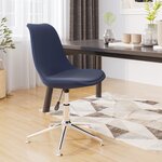 vidaXL Chaise à manger pivotante Bleu Tissu
