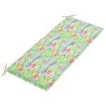 vidaXL Banc de jardin et coussin à motif de feuilles 120cm Teck massif