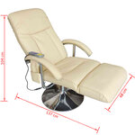 vidaXL Fauteuil de massage blanc crème similicuir