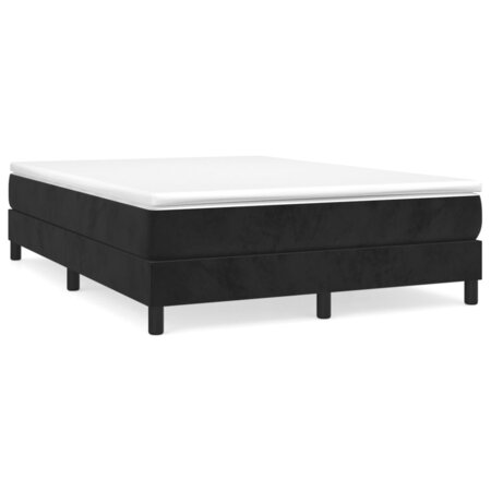 vidaXL Lit à sommier tapissier avec matelas Noir 140x200 cm Velours