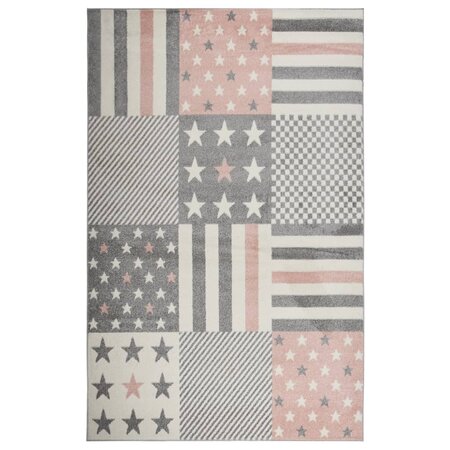 vidaXL Tapis pour enfants 200x290 cm Motif d'étoiles Rose