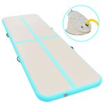 vidaXL Tapis gonflable de gymnastique avec pompe 800x100x10cm PVC Vert