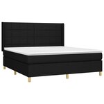 vidaXL Sommier tapissier avec matelas et LED Noir 180x200 cm Tissu