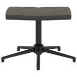 vidaXL Chaise de relaxation avec repose-pied Gris foncé Velours et PVC