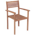 vidaXL Chaises de jardin 4 Pièces avec coussins gris Bois de teck solide