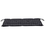 vidaXL Coussin de banc de jardin carreaux noir 100x50x7cm tissu oxford
