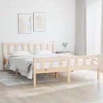 vidaXL Cadre de lit bois massif 150x200 cm très grand
