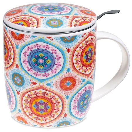 Mug mandala en porcelaine avec infuseur