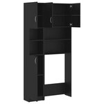 vidaXL Ensemble de meuble pour machine à laver Noir Aggloméré
