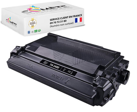 1 toner compatible avec brother tn3480 tn3430 noir