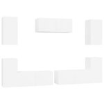 vidaXL Ensemble de meubles TV 7 Pièces Blanc brillant Bois d'ingénierie