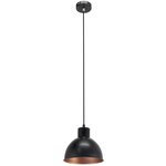 Eglo lampe suspendue truro 1 noir et cuivre 49238