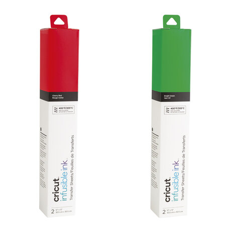 4 feuilles de transfert - Rouge/ Vert - Cricut
