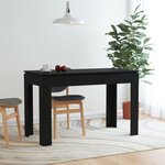 vidaXL Table de salle à manger Noir 120 x 60 x 76 cm Aggloméré