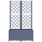 vidaXL Jardinière avec treillis Gris foncé 80x40x136 cm PP