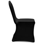 vidaXL Housses élastiques de chaise Noir 24 Pièces
