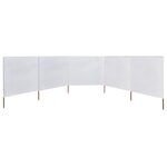 vidaXL Paravent 5 panneaux Tissu 600 x 120 cm Blanc sable