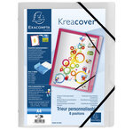 Exacompta - Trieurs personnalisables, 3 rabats, fermeture par élastiques, 8 compartiments, 24x32cm pour A4- couleurs aleatoires