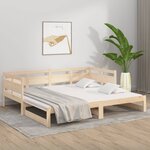 vidaXL Lit coulissant Bois de pin massif 2x(80x200) cm
