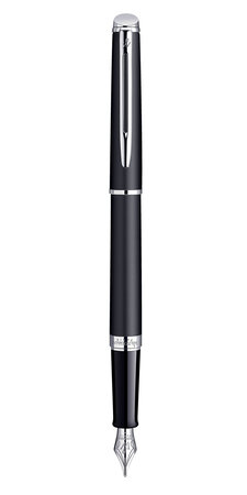 Waterman hemisphere stylo plume  noir mat  plume moyenne  encre bleue  coffret cadeau