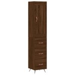 vidaXL Buffet haut Chêne marron 34 5x34x180 cm Bois d'ingénierie