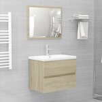 vidaXL Armoire d'évier avec lavabo intégré Chêne sonoma Aggloméré
