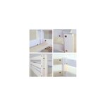 Lit mezzanine 90x200 a rideaux mansardes avec tunnel etoiles blanches