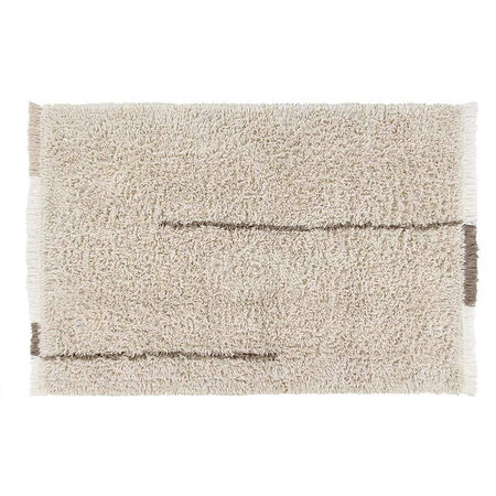 Tapis laine poils longs - naturel marron - 170 x 240 cm