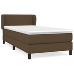 vidaXL Lit à sommier tapissier avec matelas Marron foncé 100x200 cm