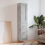 vidaXL Buffet haut Gris béton 34 5x34x180 cm Bois d'ingénierie