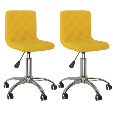 vidaXL Chaises à manger pivotantes lot de 2 jaune moutarde velours