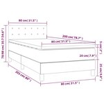 vidaXL Lit à sommier tapissier avec matelas Marron foncé 80x200 cm