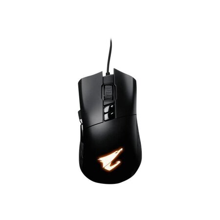 Gigabyte souris de jeu optique aorus m3 - usb - noir mat - câble - 6400 dpi - roulettes avec frein - pour droitier uniquement