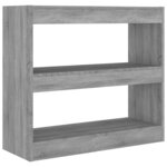 vidaXL Bibliothèque/Séparateur de pièce Sonoma gris 80x30x72 cm