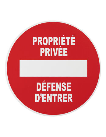 THIRARD - Disque de signalisation Propriété privée  polystyrène rigide adhésif  Ø180mm