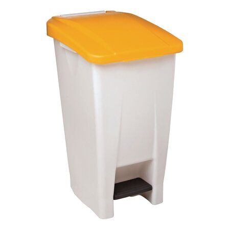 Poubelle à pédale Mobily  60 litres - Couvercle Jaune