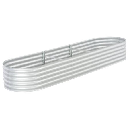 vidaXL Lit surélevé de jardin 320x80x44 cm Acier galvanisé Argenté