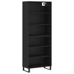 vidaXL Buffet noir 69 5x32 5x180 cm bois d'ingénierie
