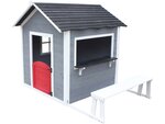 Maisonnette "Dora" - 170.5 x 138 x 132 cm - Gris/Rouge