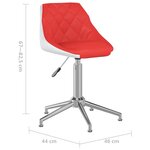 vidaXL Chaises à manger pivotantes lot de 2 rouge et blanc similicuir
