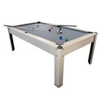Billard américain ambiance 7ft - 226 5 x 126 5 x 80 cm avec accessoires et plateau dînatoire - couleur hêtre