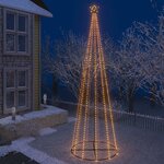 vidaXL Sapin de Noël cône 752 LED Blanc chaud Décoration 160x500 cm