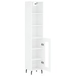vidaXL Buffet haut Blanc brillant 34 5x34x180 cm Bois d'ingénierie