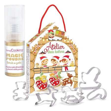 Kit pâtisserie Atelier des lutins + 1 poudre alimentaire irisée dorée
