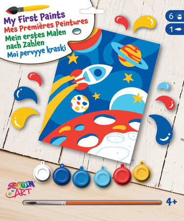 Tableau peinture au numéro pour enfant Mission galaxie