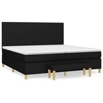 vidaXL Lit à sommier tapissier avec matelas Noir 200x200 cm Tissu
