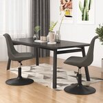 vidaXL Chaises pivotantes à manger lot de 2 Gris foncé Velours
